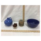 (4) Misc. Stoneware Items, (2) Jugs, Bowl & A