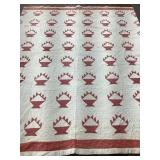 Hand Stitched Quilt, Faded, Stains, Holes/Worn,