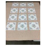 Hand Stitched Embroidered Quilt, 88"x102"