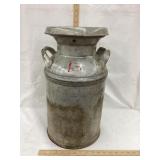 Galvanized 5 Gallon Cream Can w/ Lid, 19" T