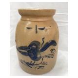 1 Gal. Salt Glazed Stoneware Churn, 9"T, Side