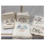 (5) Sets of Hand Stitched Embroidered Dish Towels