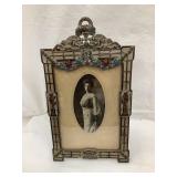 Ornate Cast Iron Victorian Frame/Stand, 11 3/4"T,