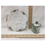 Victorian Milk Glass Easter Plate "Chick in