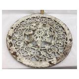 Ornate Cast Iron Floor Grate w/ Insert, 15