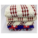 (5) Vintage Afghans, Various Sizes