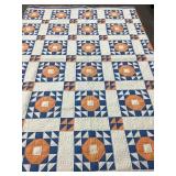 Hand Stitched Quilt, Stains, 76"x90"