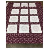 Hand Stitch Embroidered Quilt, Small Stain,