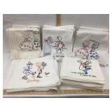 (5) Sets of Hand Stitched Embroidered Dish Towels