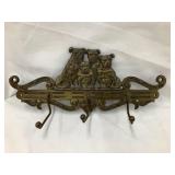 Boxer Dogs Cast Iron Tie Wrack/Hooks, 12 1/2"W,