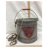 Falls City Minnow Pail, approx. 9"T