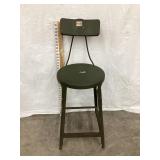Industrial Type Metal Stool w/ Backrest, 38"T