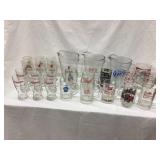 Large Collection of Glass Adv. Beer Pitchers,