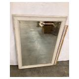 Primitive Painted Wood Framed Wall Mirror,