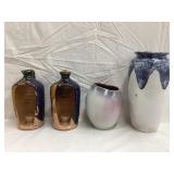 (4) Art Pottery Pieces, (3) Signed