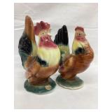 Pair of Royal Copley Chickens, Hen has Side