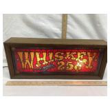 Whiskey 25 cent Plastic & Wooded Sign, 16 3/4" W