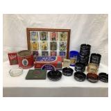 Large Lot of Tobacco Items, Incl. Adv. Glass