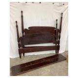 Four Poster Bed Hdbd./Ftbd./Rails, approx. 55"W,