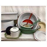 Large Enamelware Collection, Various Colors,