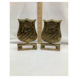 1980 USA Olympics Brass Bookends, 6"T