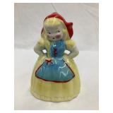 Vintage Dutch Girl Ceramic Planter, 5 3/4"T