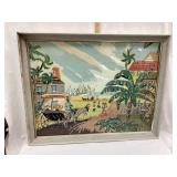 Tropical Village Framed Print, Possible by Jean