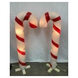 (2) Candy Cane Blow Molds, Working, 40"T
