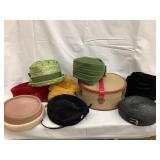 (8) Vintage Ladies Hats & Vintage Hat Box, 11"T
