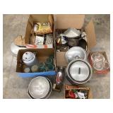 Large Lot Of Kitchen Primitives, Embossed Glass