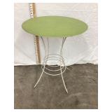 Mid-Century Patio Side Table, Masonite Top-Metal
