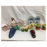 Flat of Ceramic & Pottery Items, Incl. (2) Wall