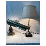 (2) Vintage Desk Lamps, (1) Brass, (1)