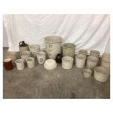 (21) Stoneware Pieces, Incl. Crocks, Jug, Bowl,