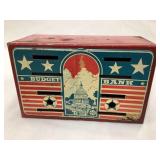 Vintage Metal Budget Bank, 5 3/4"L, 3 1/2"T, 2