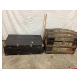 Vintage Footlocker & Humpback Trunk(nice hardware)