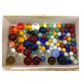 Small Box of Marbles & Shooters, etc.