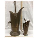 Vintage Brass Pouring Buckets, 17 1/2" T & 9 1/2"