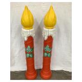 (2) Christmas Candle Blow Molds, Both Need New