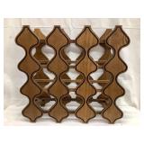 Mid Century Wood Wine Rack, 21 1/4"T, 23"L, 7