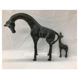 (2) Brass Giraffes, 8 1/4"T & 4 3/4"T