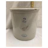 Red Wing Union Stoneware 2 Gal. Crock, Base Chips