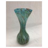 Hand Blown Art Glass Vase, 7"T