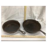 (2) Cast Iron Skillets, 11 3/4" & 10 1/4"