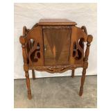 Ornate Wood Smoking/Magazine Stand, NO SHIPPING,