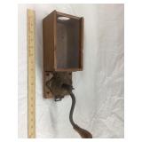 Cast Iron & Wood Wall Mounted Coffee Grinder, 16"