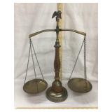 Wooden Brass Scale, 19 1/2" T