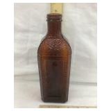 Cod Liver Oil Embossed Amber Bottle, 8 3/4" T