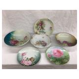(6) Hand Painted Bowls/Plates, Incl. Bavaria,