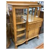 Ornate China Hutch/Buffet w/ Beveled Mirror & Claw